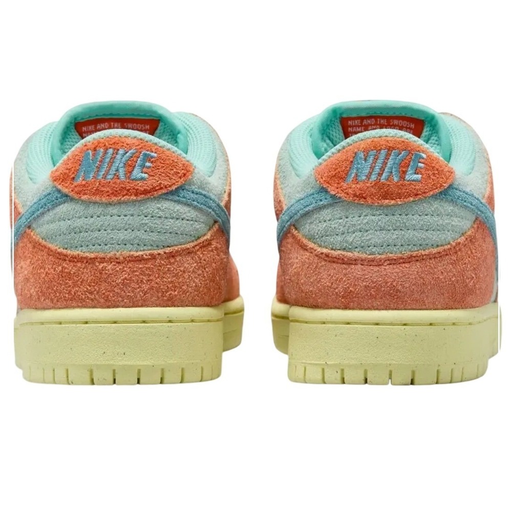 Nike SB Dunk Low Pro Premium Orange Aqua Shaggy Suede Sneakers Mens 11.5 - Picture 2 of 7
